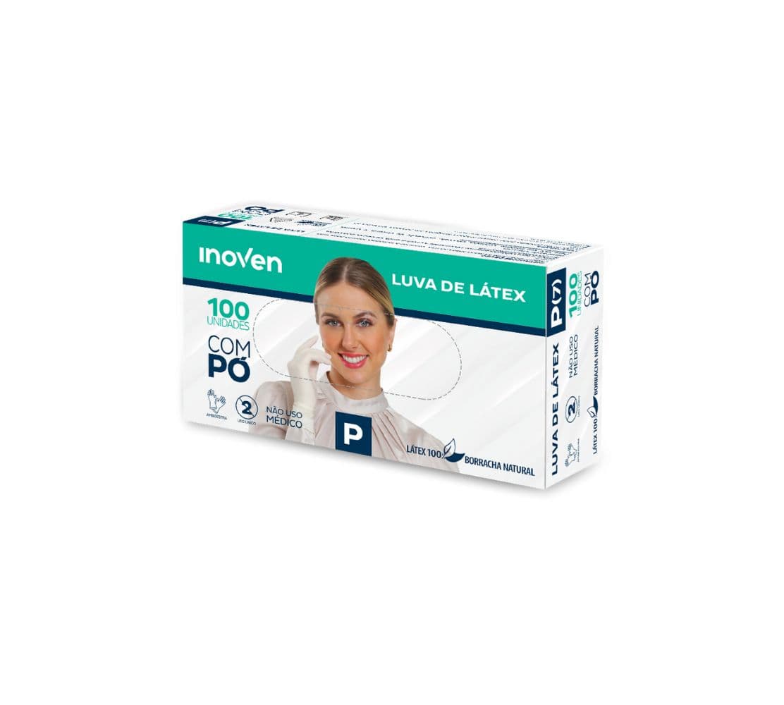 CAIXA DE LUVA INOVEN LATEX COM PÓ 100UN- P