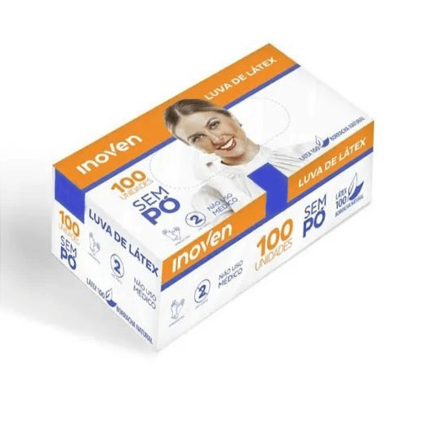 CAIXA DE LUVA INOVEN LATEX SEM PÓ 100UN- P