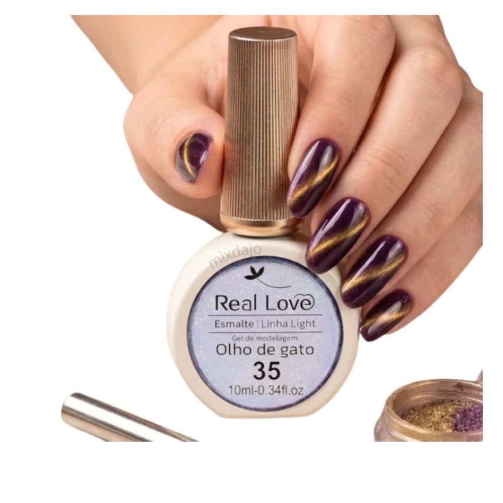 ESMALTE EM GEL OLHO DE GATO BRILHANTE - 35 REAL LOVE