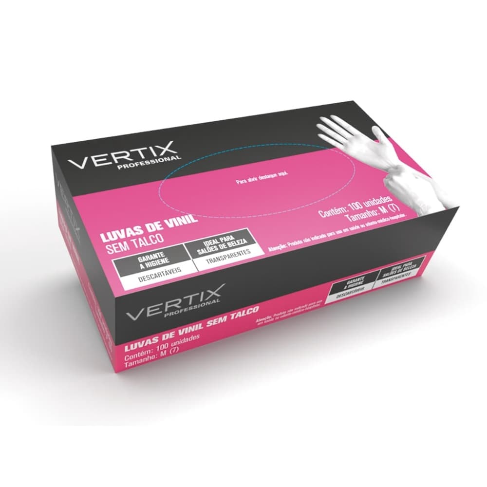 5 PAR DE LUVA DE VINIL P- SEM TALCO VERTIX